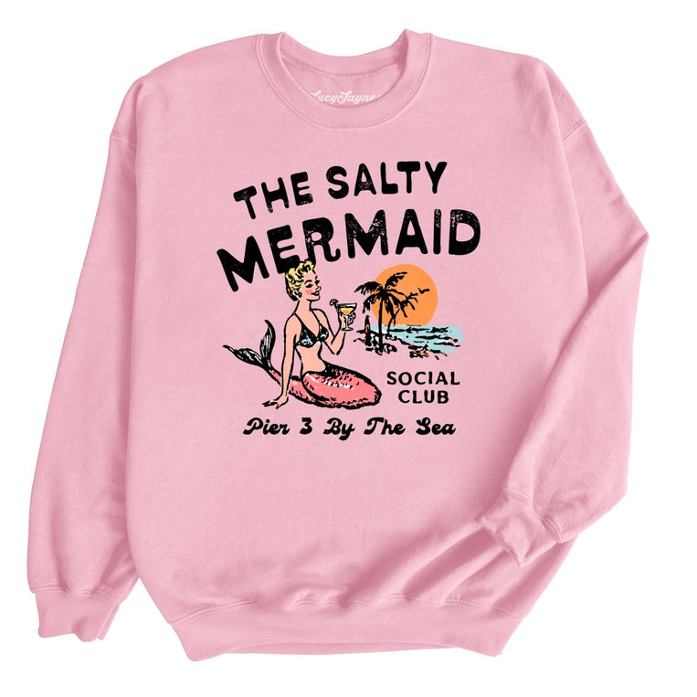 The Salty Mermaid Social Club Graphic Sweatshirt - Light Pink