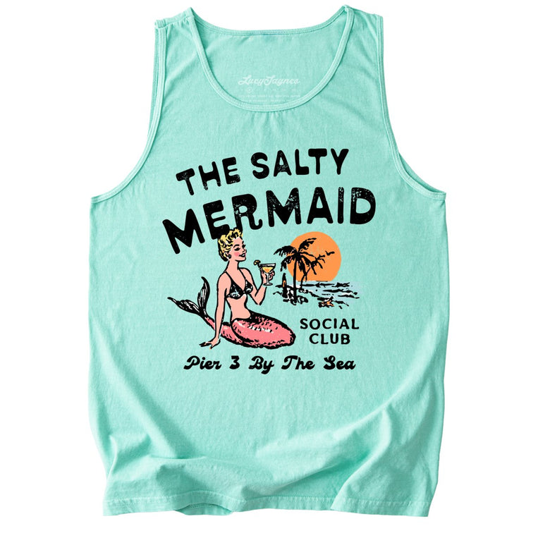 The Salty Mermaid Social Club Comfort Colors Graphic Tank Top - Island Reef