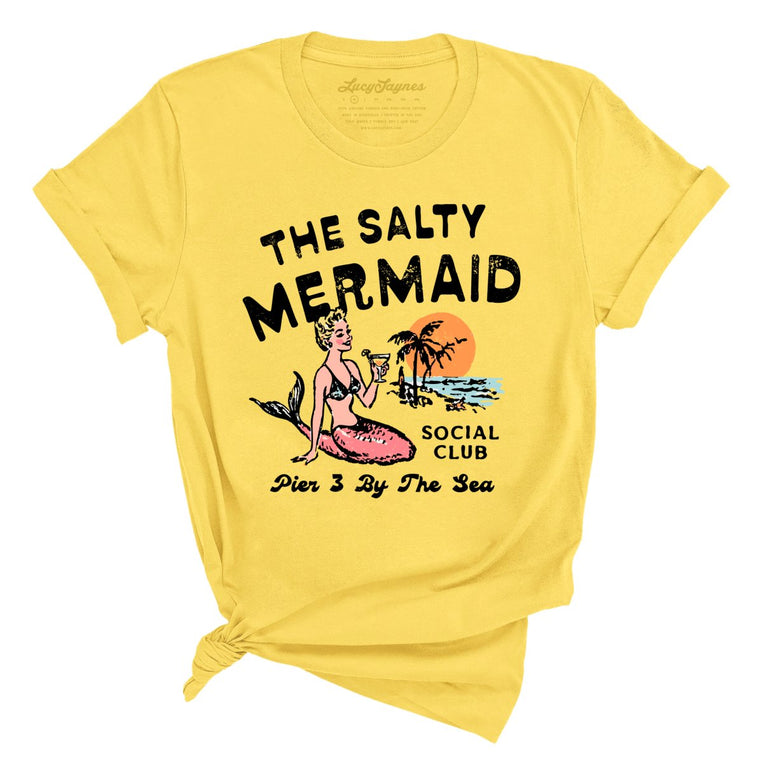 The Salty Mermaid Social Club Graphic Tee - Yellow