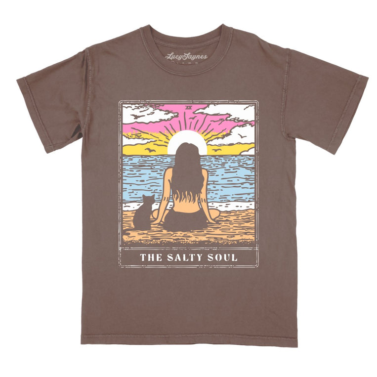 The Salty Soul Tarot Card Comfort Colors Graphic Tee - Espresso