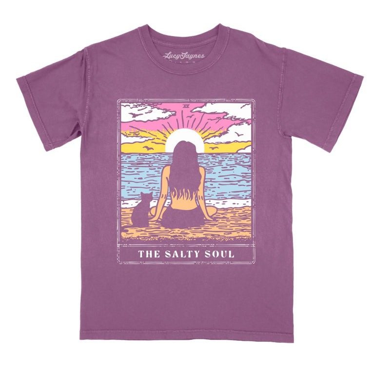 The Salty Soul Tarot Card Comfort Colors Graphic Tee - Berry