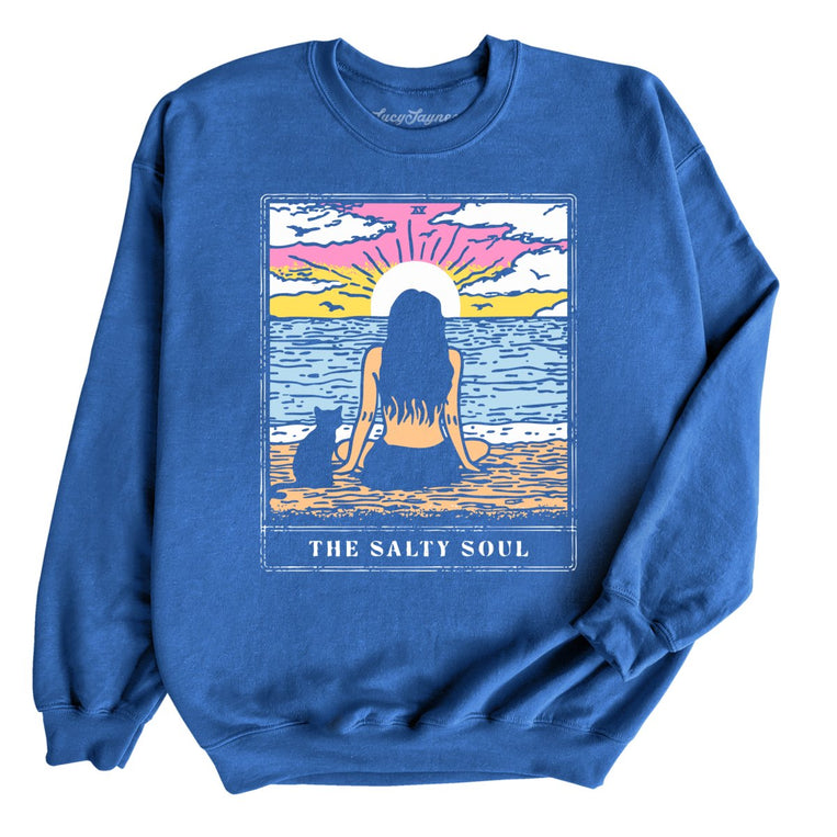 The Salty Soul Tarot Card Graphic Sweatshirt - Royal