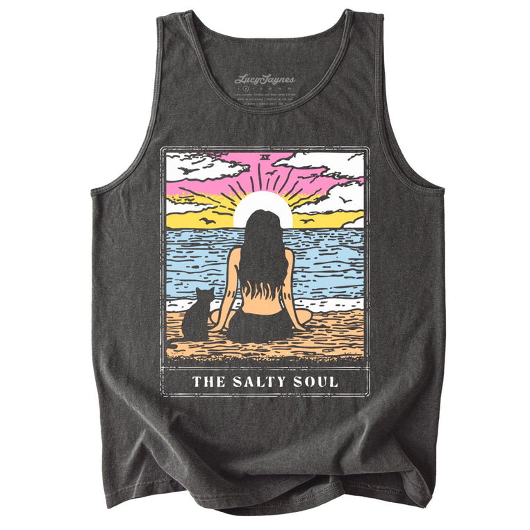 The Salty Soul Tarot Card Comfort Colors Graphic Tank Top