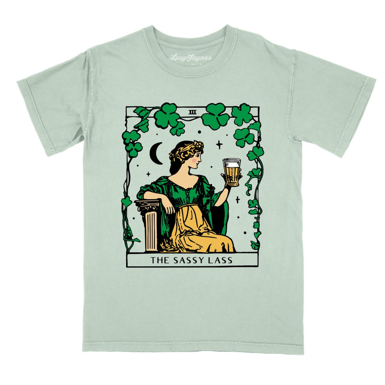 The Sassy Lass Tarot Card Comfort Colors Graphic Tee - Bay