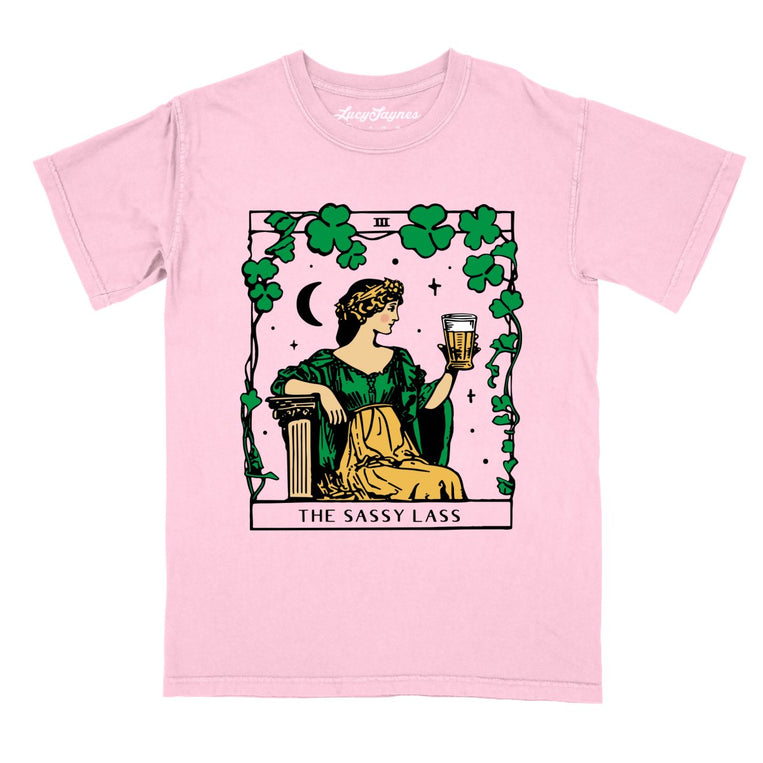 The Sassy Lass Tarot Card Comfort Colors Graphic Tee - Blossom