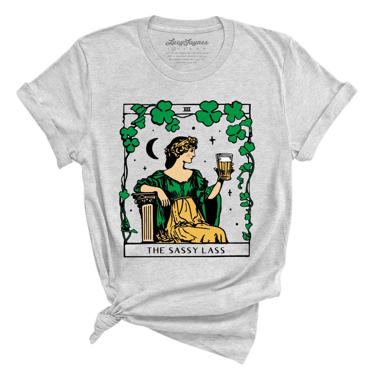 The Sassy Lass Tarot Card Graphic Tee - Athletic Heather