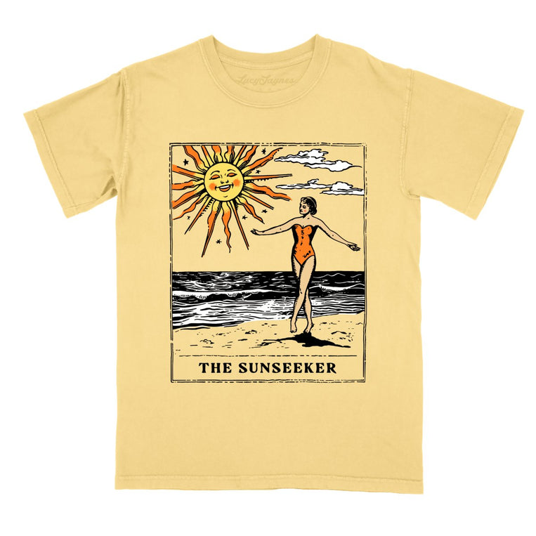 The Sunseeker Tarot Card Comfort Colors Graphic Tee - Butter