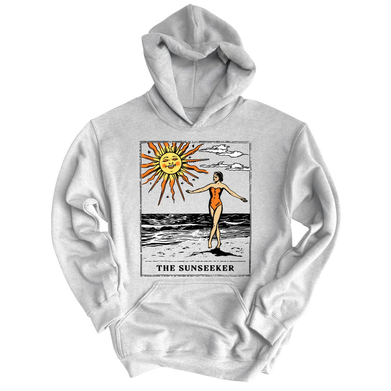 The Sunseeker Tarot Card Graphic Hoodie - Grey Heather