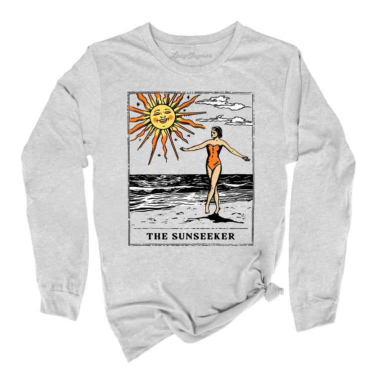 The Sunseeker Tarot Card Graphic Long Sleeve Tee - Athletic Heather