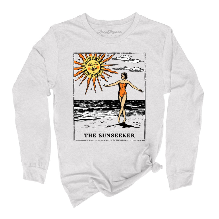 The Sunseeker Tarot Card Graphic Long Sleeve Tee - Ash