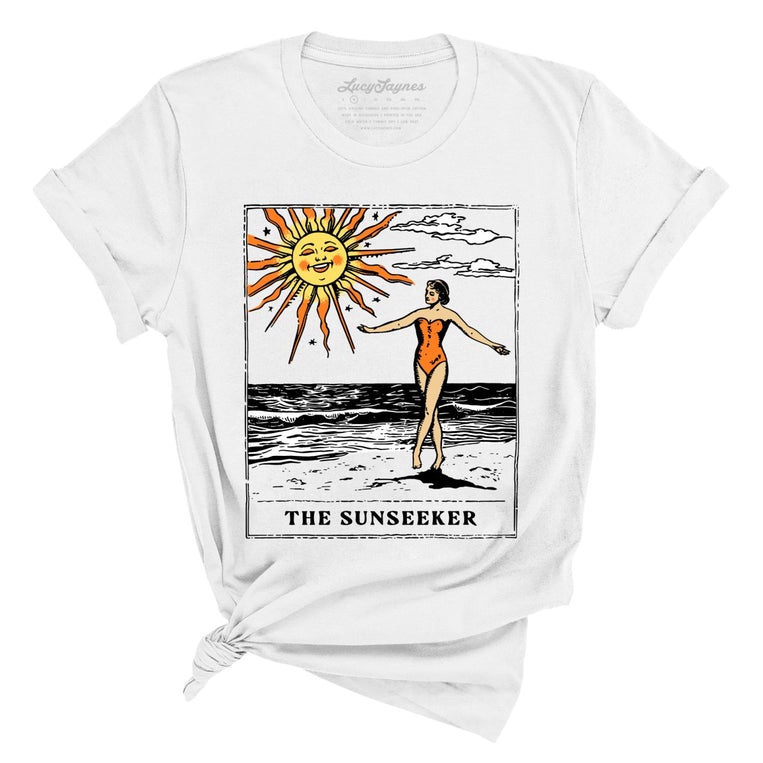 The Sunseeker Tarot Card Graphic Tee - White