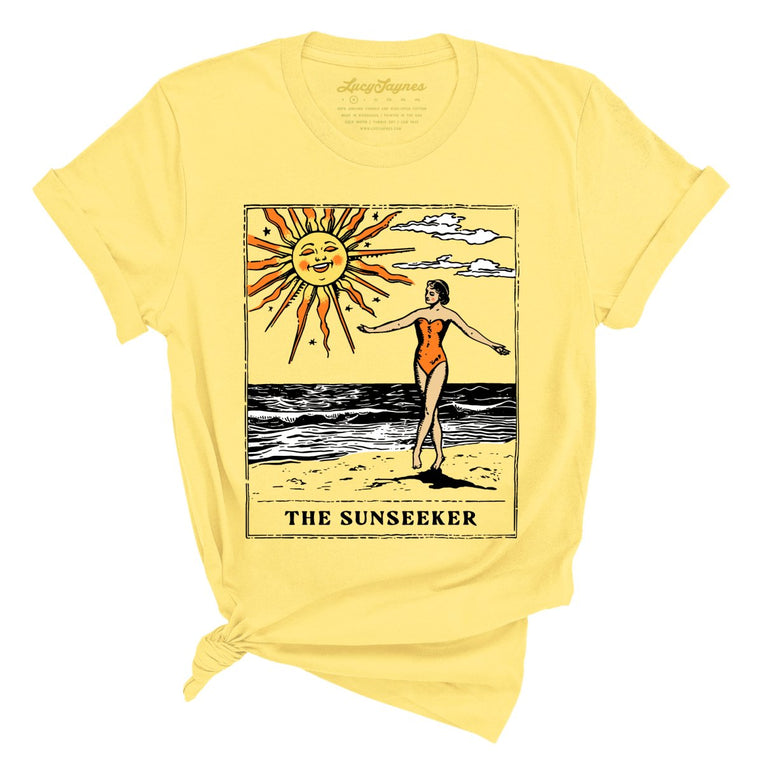 The Sunseeker Tarot Card Graphic Tee - Yellow