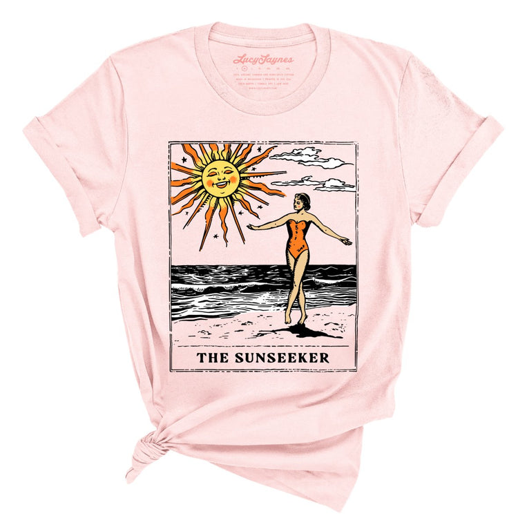 The Sunseeker Tarot Card Graphic Tee - Soft Pink