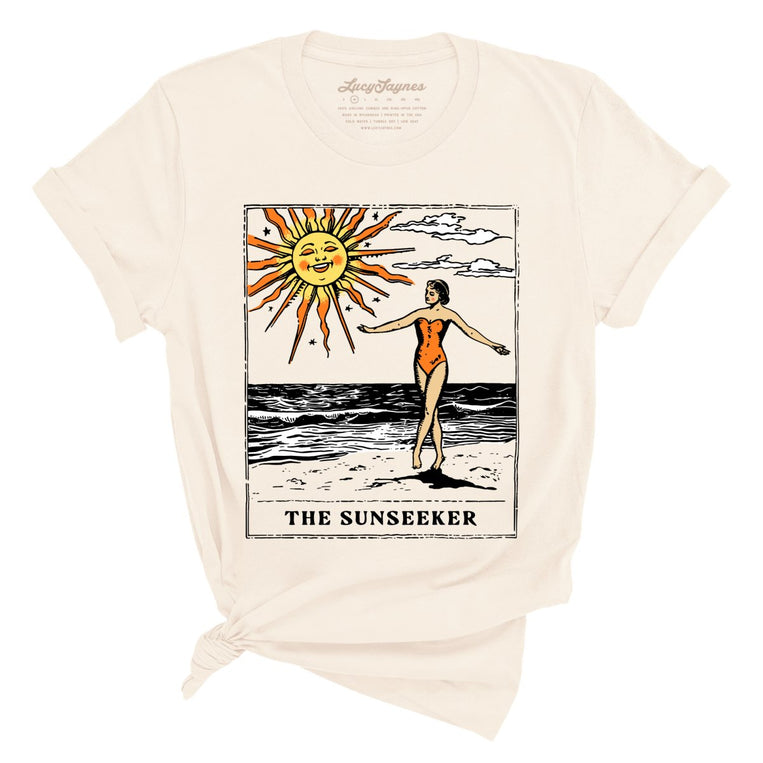 The Sunseeker Tarot Card Graphic Tee - Natural