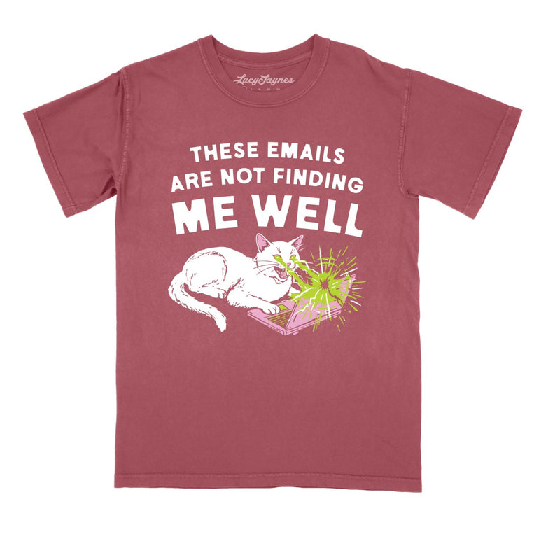 These Emails Are Not Finding Me Well Comfort Colors Graphic Tee - Brick