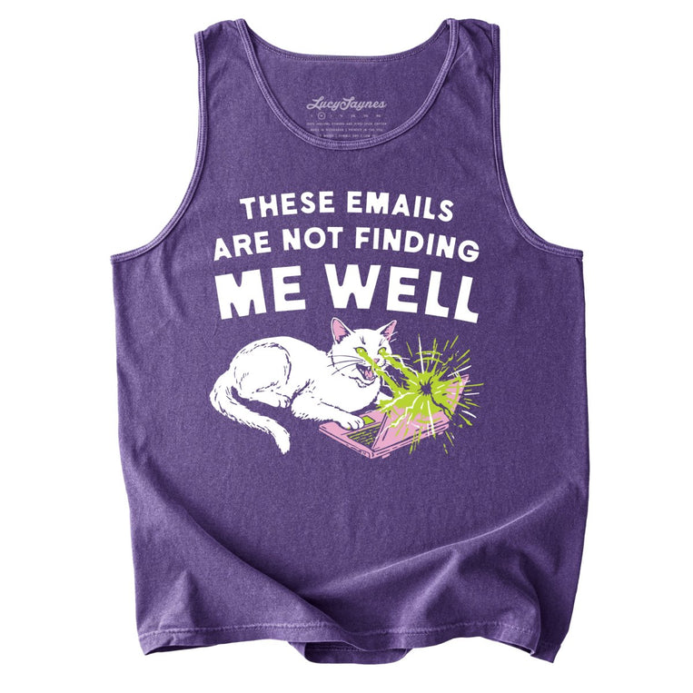 These Emails Are Not Finding Me Well Comfort Colors Graphic Tank Top - Grape