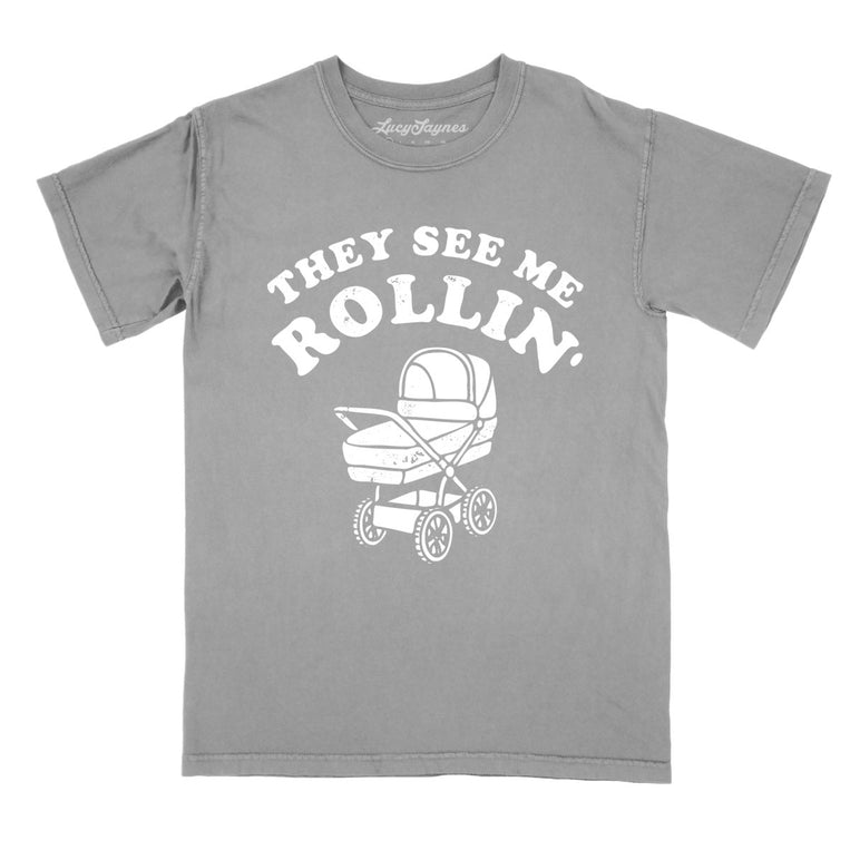 They See Me Rollin' Comfort Colors Graphic Tee - Grey