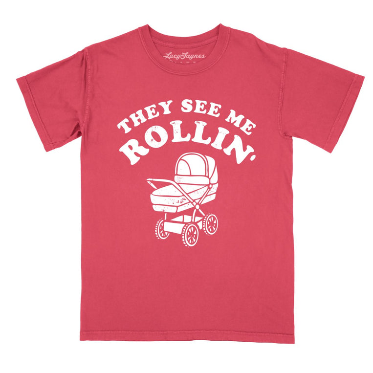 They See Me Rollin' Comfort Colors Graphic Tee - Watermelon