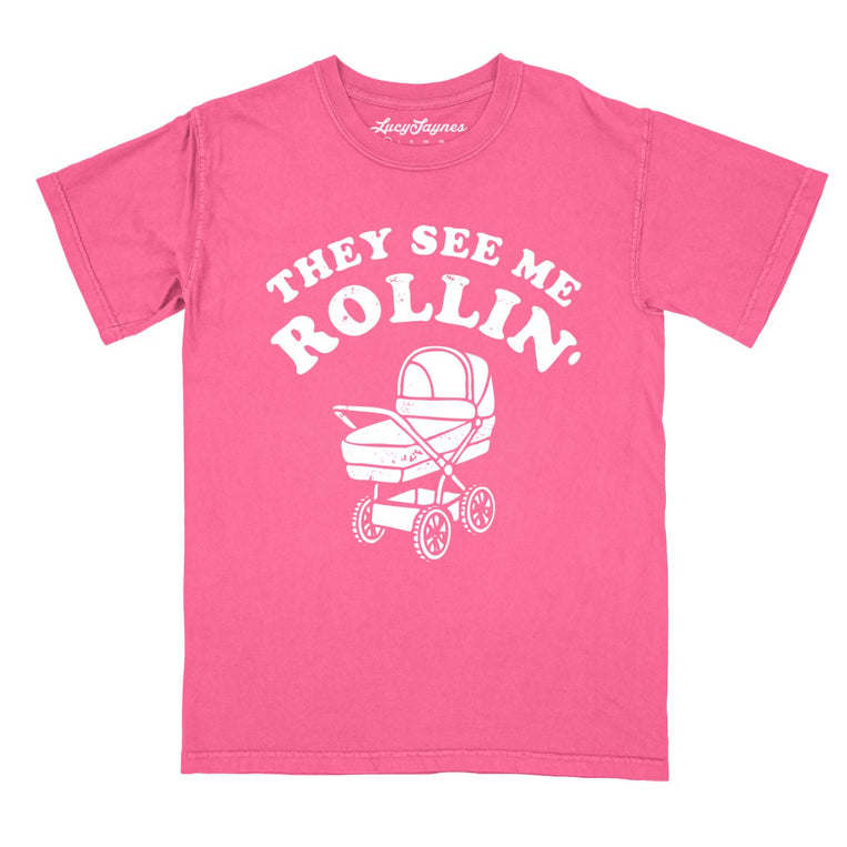 They See Me Rollin' Comfort Colors Graphic Tee - Crunchberry