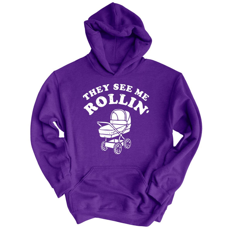 They See Me Rollin' Graphic Hoodie - Purple