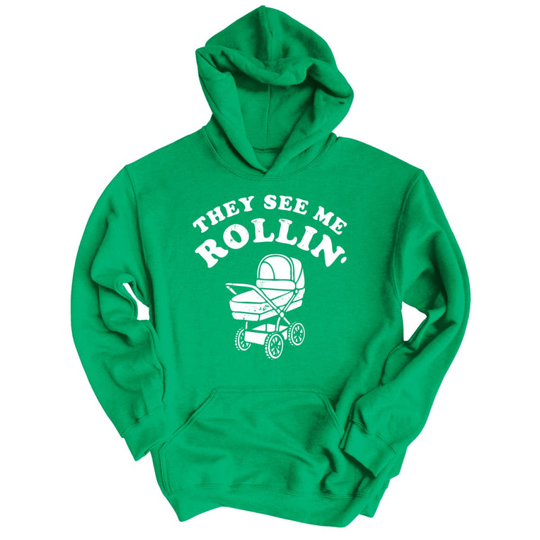 They See Me Rollin' Graphic Hoodie - Irish Green