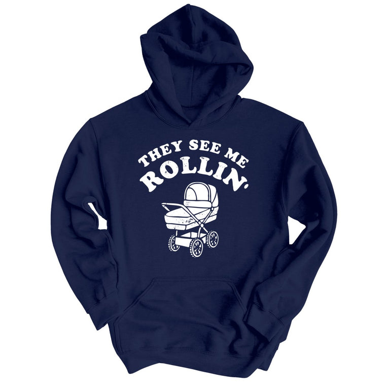 They See Me Rollin' Graphic Hoodie - Navy