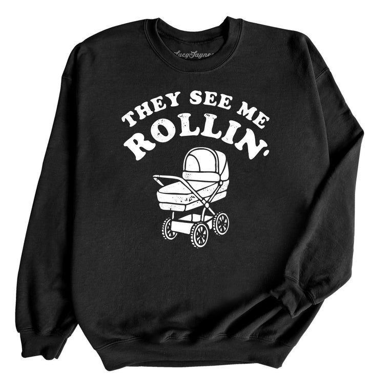 They See Me Rollin' Graphic Sweatshirt - Black