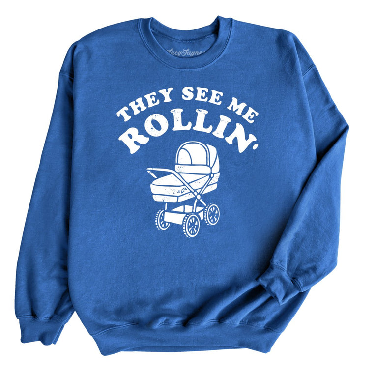 They See Me Rollin' Graphic Sweatshirt - Royal