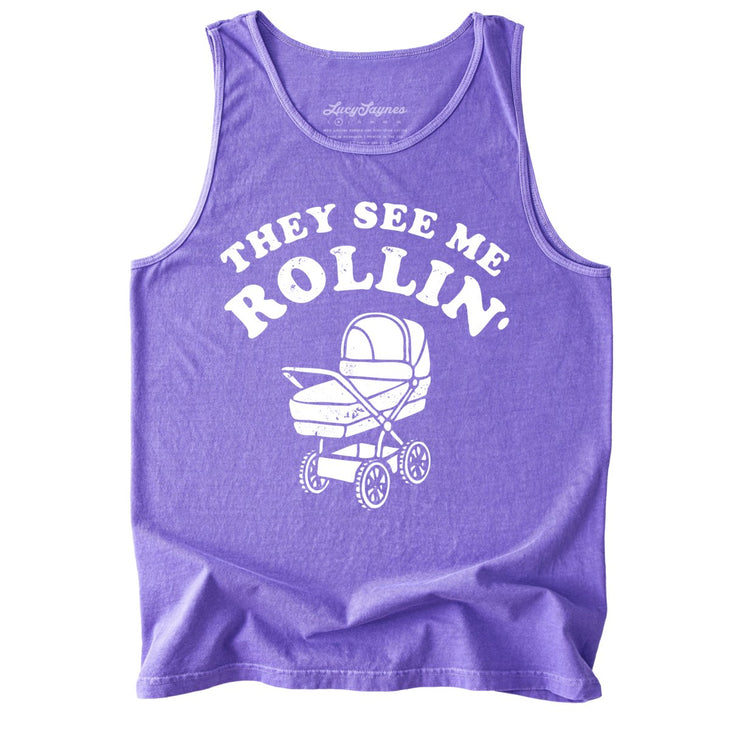They See Me Rollin' Comfort Colors Tank Top