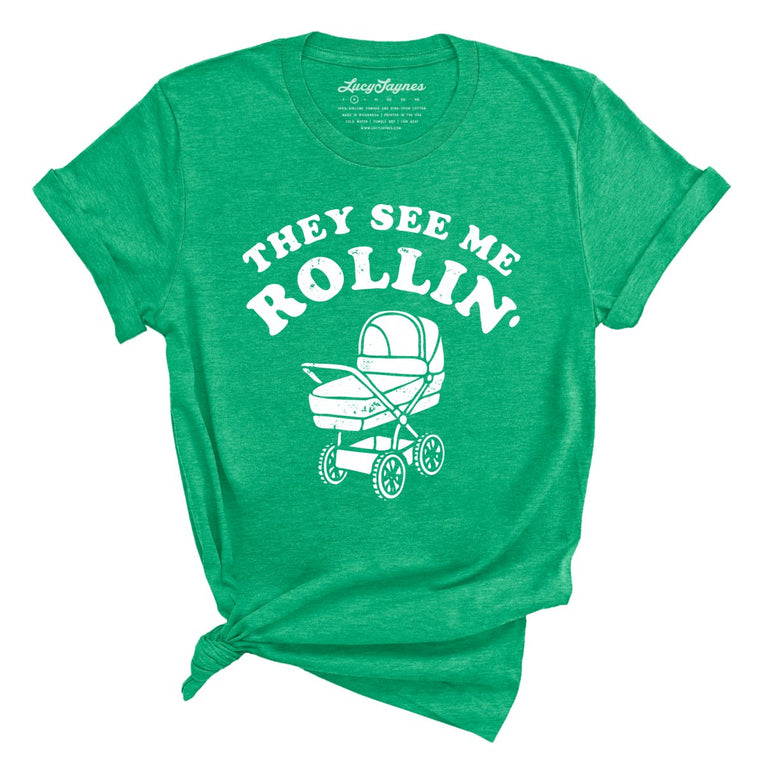 They See Me Rollin' Graphic Tee - Heather Kelly