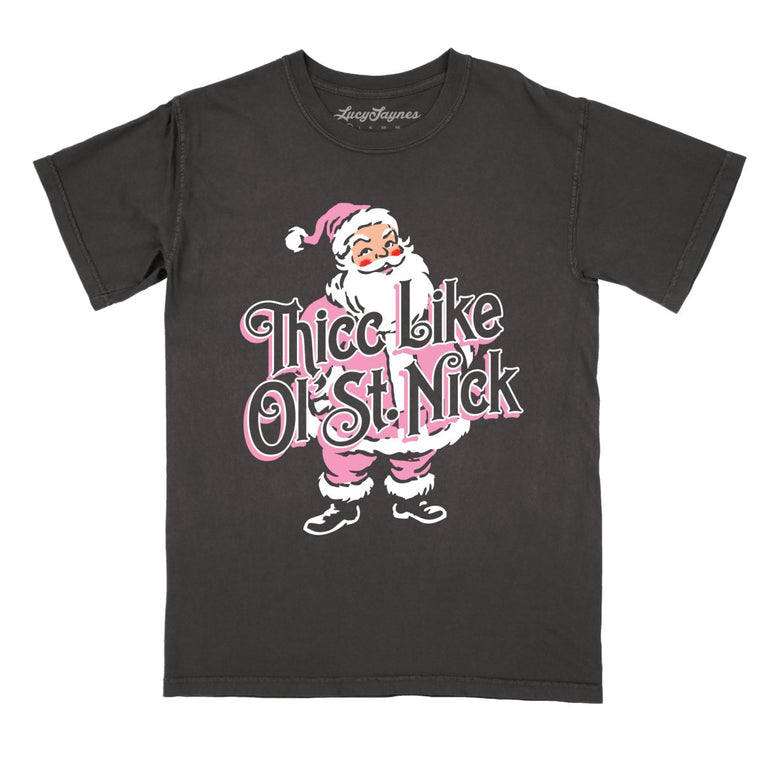 Thicc Like Ol Saint Nick Comfort Colors Graphic Tee - Pepper