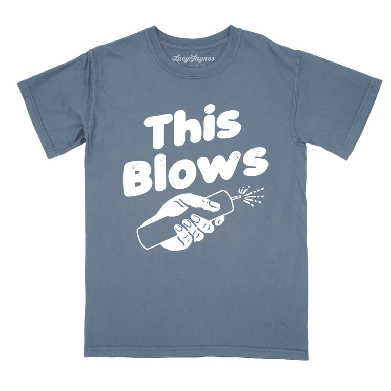 This Blows Comfort Colors Graphic Tee - Blue Jean
