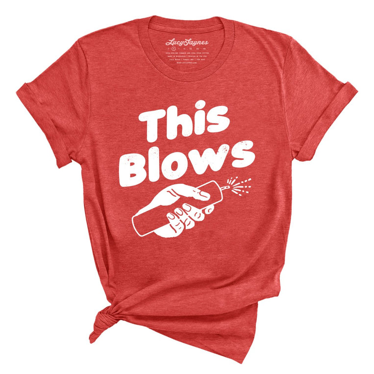 This Blows Graphic Tee - Heather Red