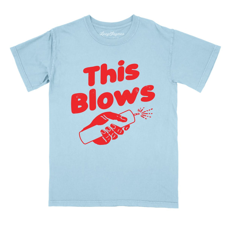 This Blows Comfort Colors Graphic Tee - Chambray