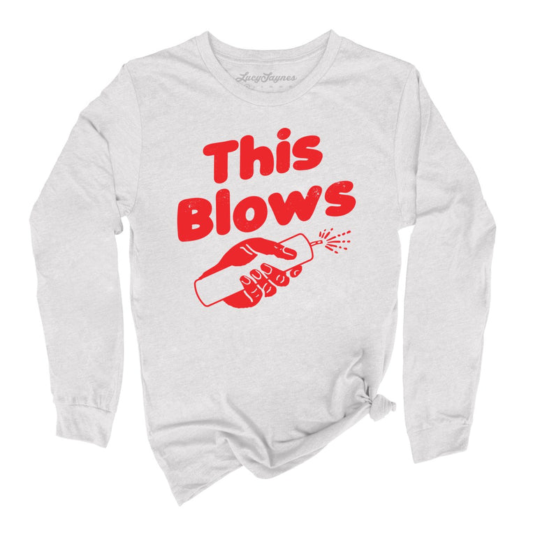This Blows Graphic Long Sleeve Tee - Ash