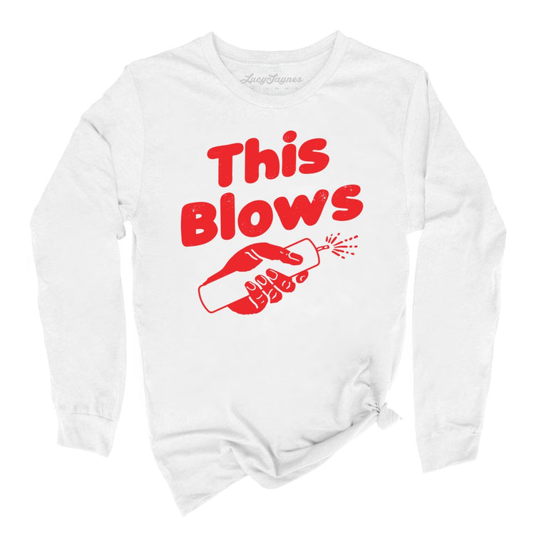 This Blows Graphic Long Sleeve Tee - White