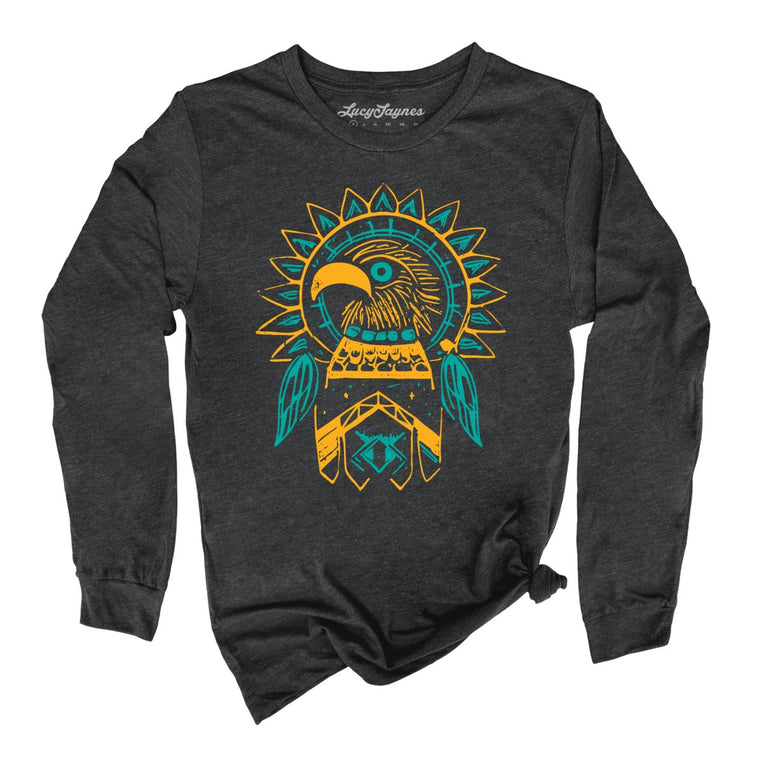 Thunderbird Graphic Long Sleeve Tee - Dark Grey Heather