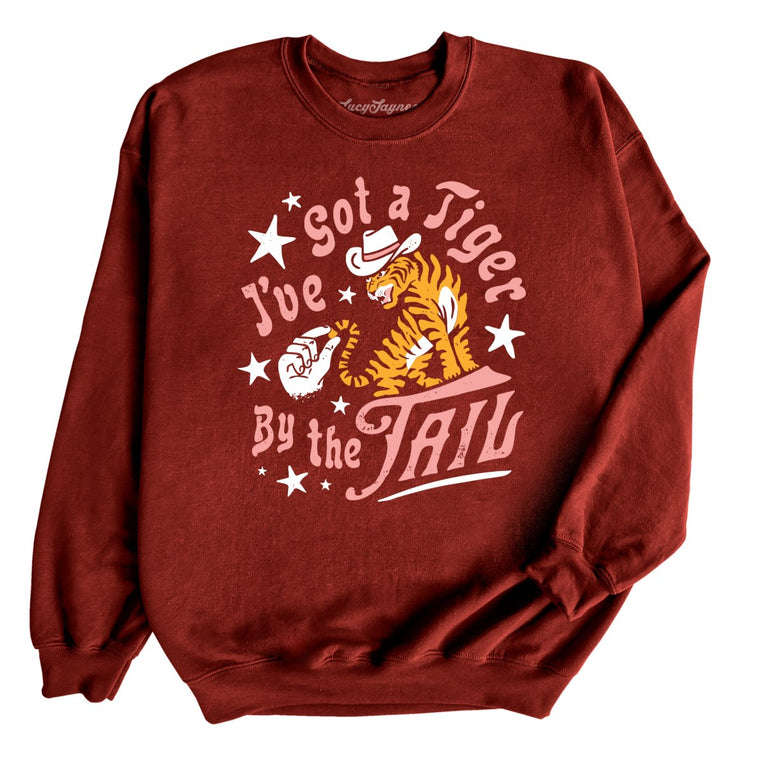 Tiger By The Tail Graphic Sweatshirt - Garnet