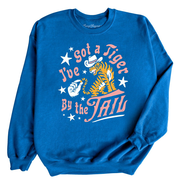 Tiger By The Tail Graphic Sweatshirt - Royal