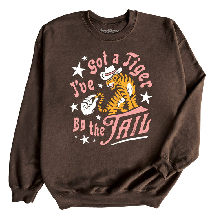 Tiger By The Tail Graphic Sweatshirt - Dark Chocolate