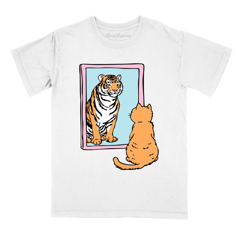 Tiger Kitty Comfort Colors Graphic Tee - White