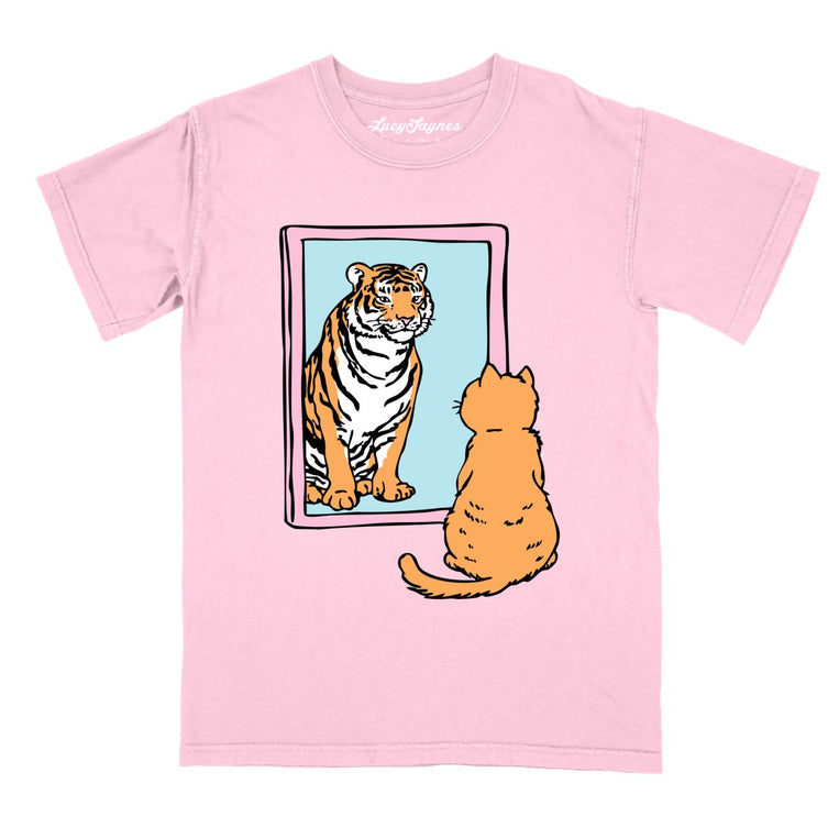 Tiger Kitty Comfort Colors Graphic Tee - Blossom