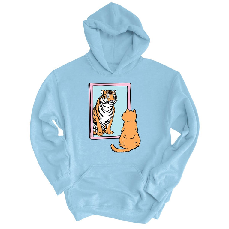 Tiger Kitty Graphic Hoodie - Light Blue