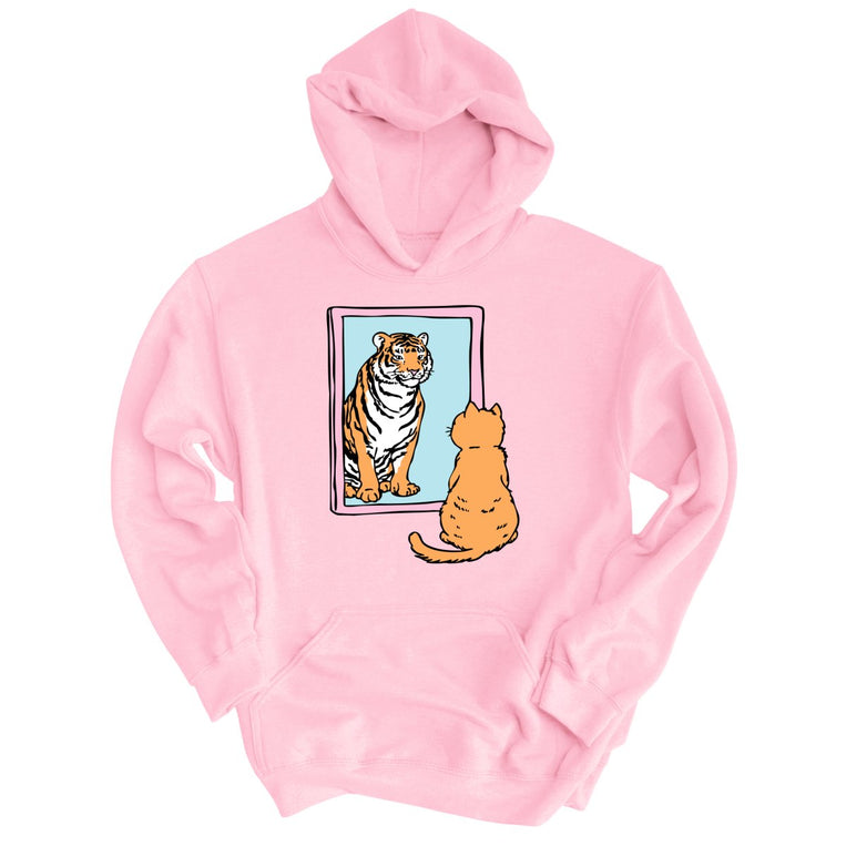 Tiger Kitty Graphic Hoodie - Light Pink