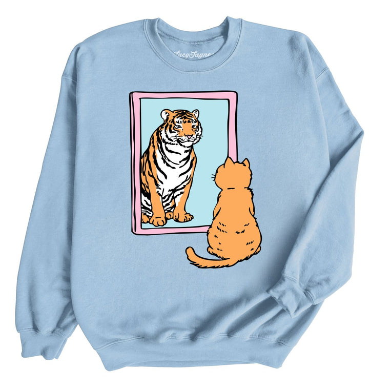 Tiger Kitty Graphic Sweatshirt - Light Blue