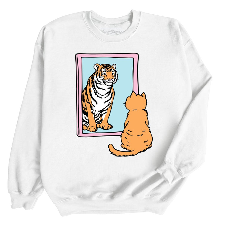 Tiger Kitty Graphic Sweatshirt - White