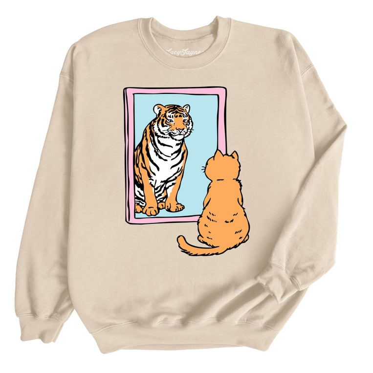 Tiger Kitty Graphic Sweatshirt - Sand