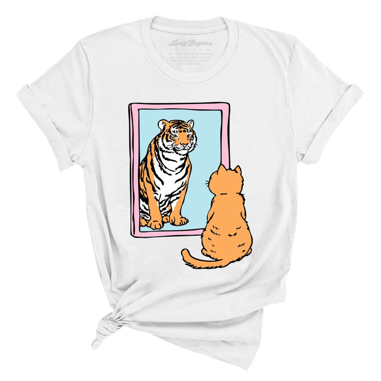 Tiger Kitty Graphic Tee - White