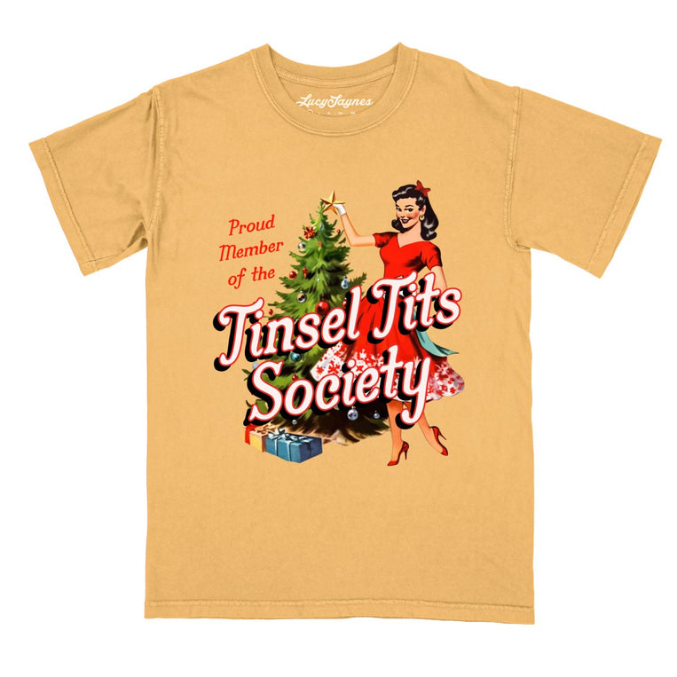 Tinsel Society Comfort Colors Graphic Tee - Mustard
