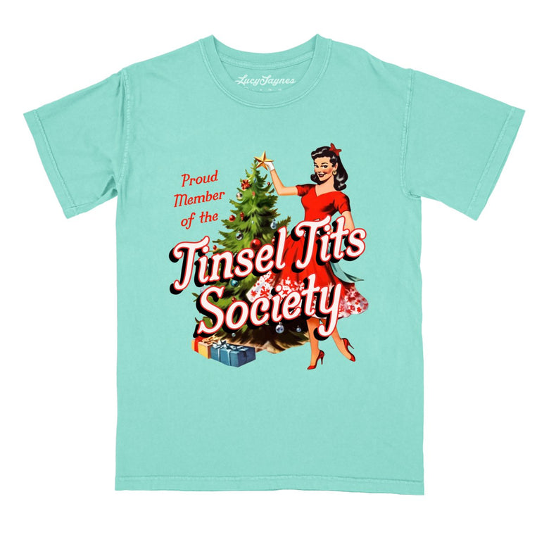 Tinsel Society Comfort Colors Graphic Tee - Chalky Mint